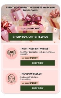 Email campaign design for an e-commerce brand